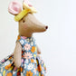 Floral Dress Pocket Mouse, Mouse Doll,  Mouse Doll