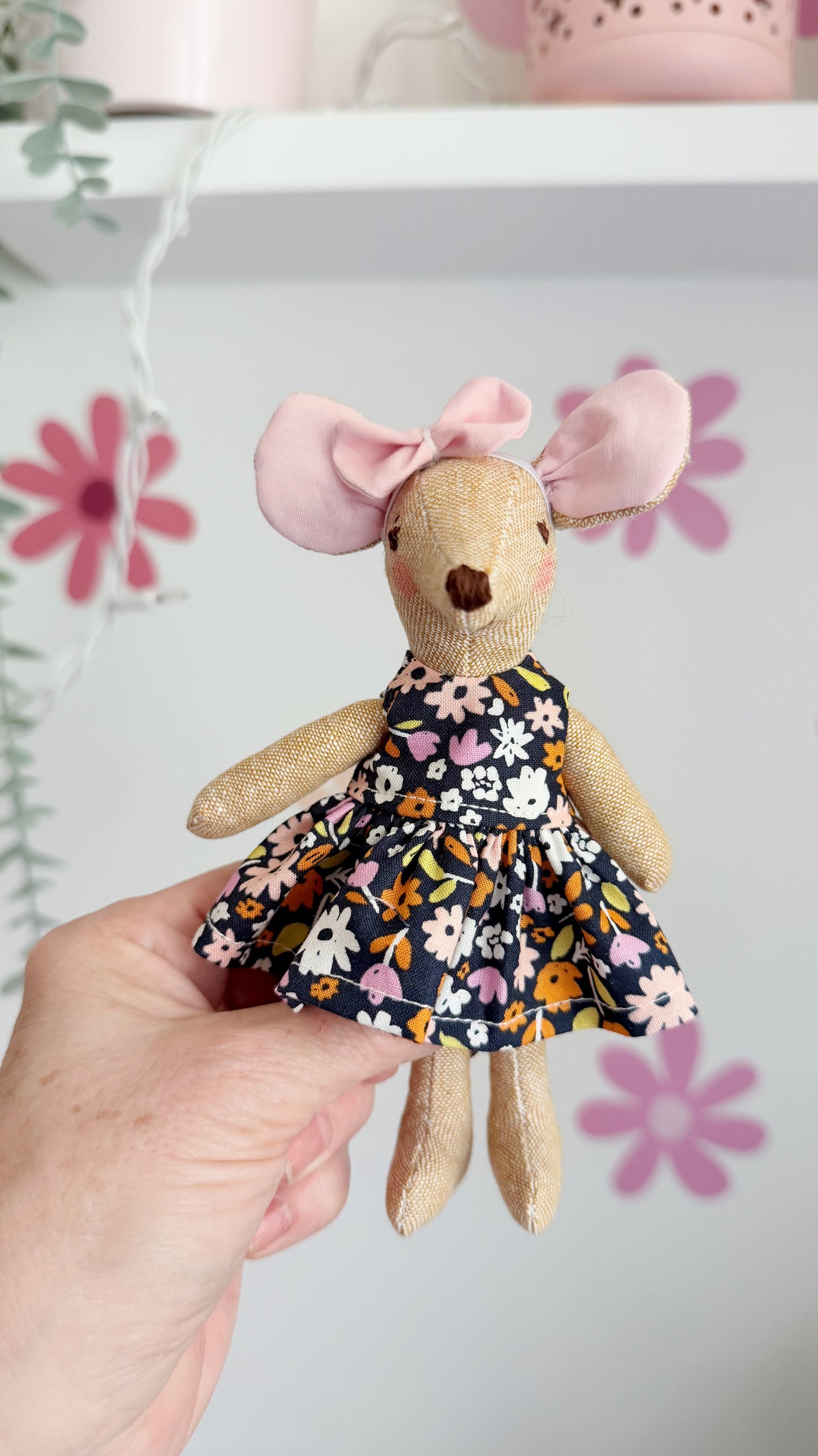 Floral Pocket Mouse, Mouse Doll,  Mouse Doll