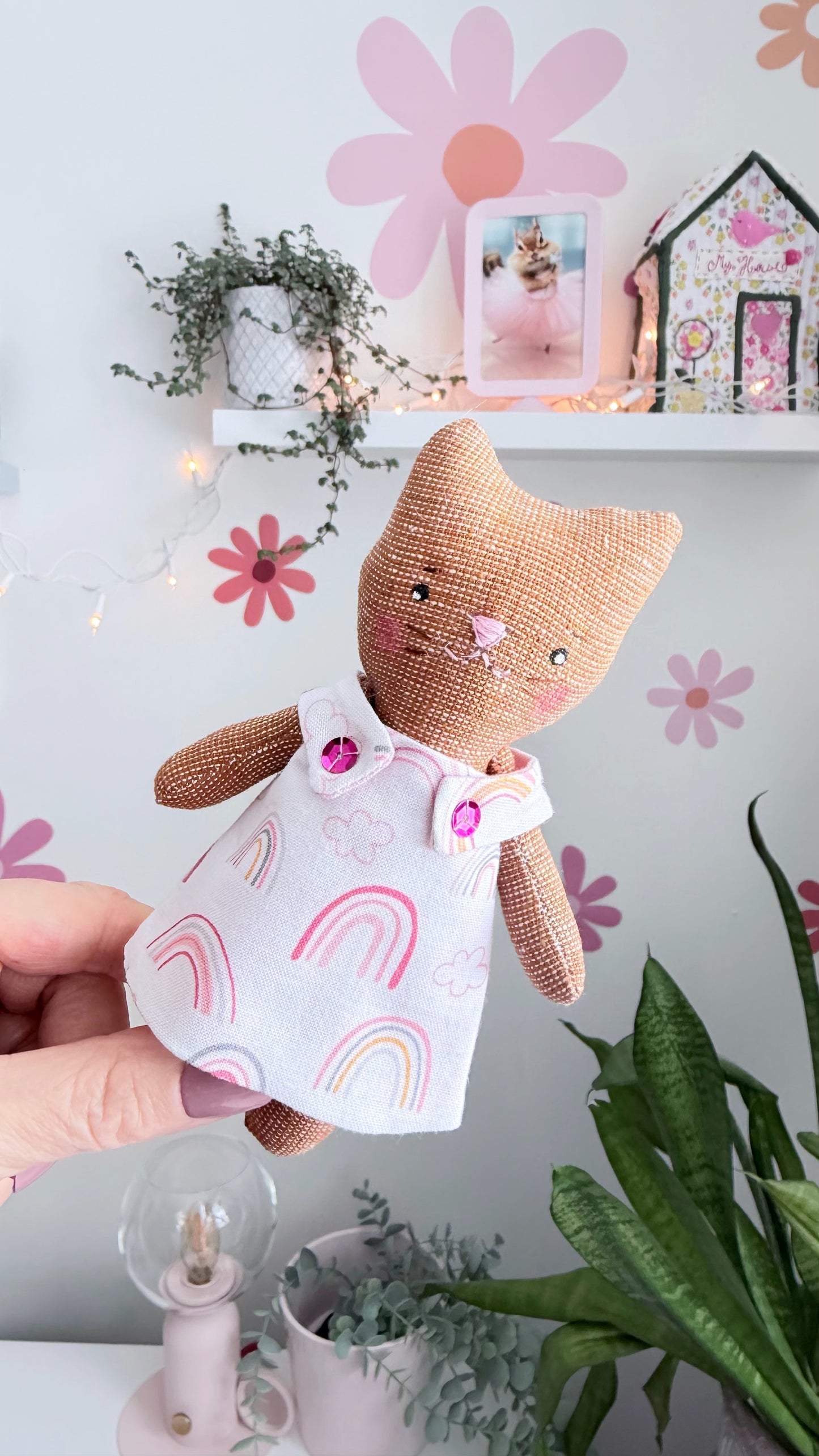 Mini Cat Doll, Cat Doll, Dollhouse Doll