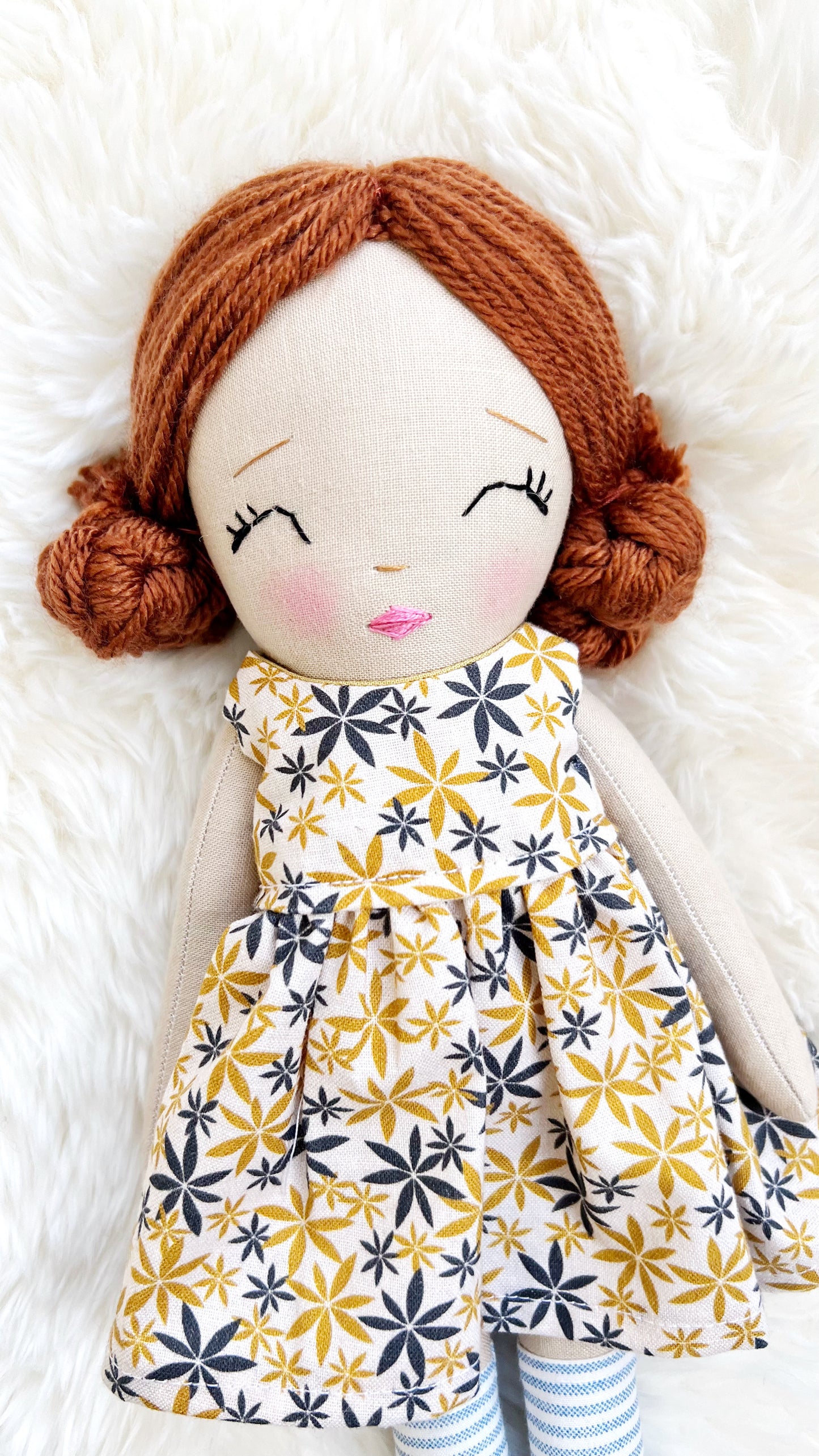 Heirloom Doll, Handmade Doll, Dress Up Doll, Yarn Haired Doll