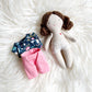 Mini Girl Doll, Girl Doll, Brown Hair Doll, Dollhouse Doll