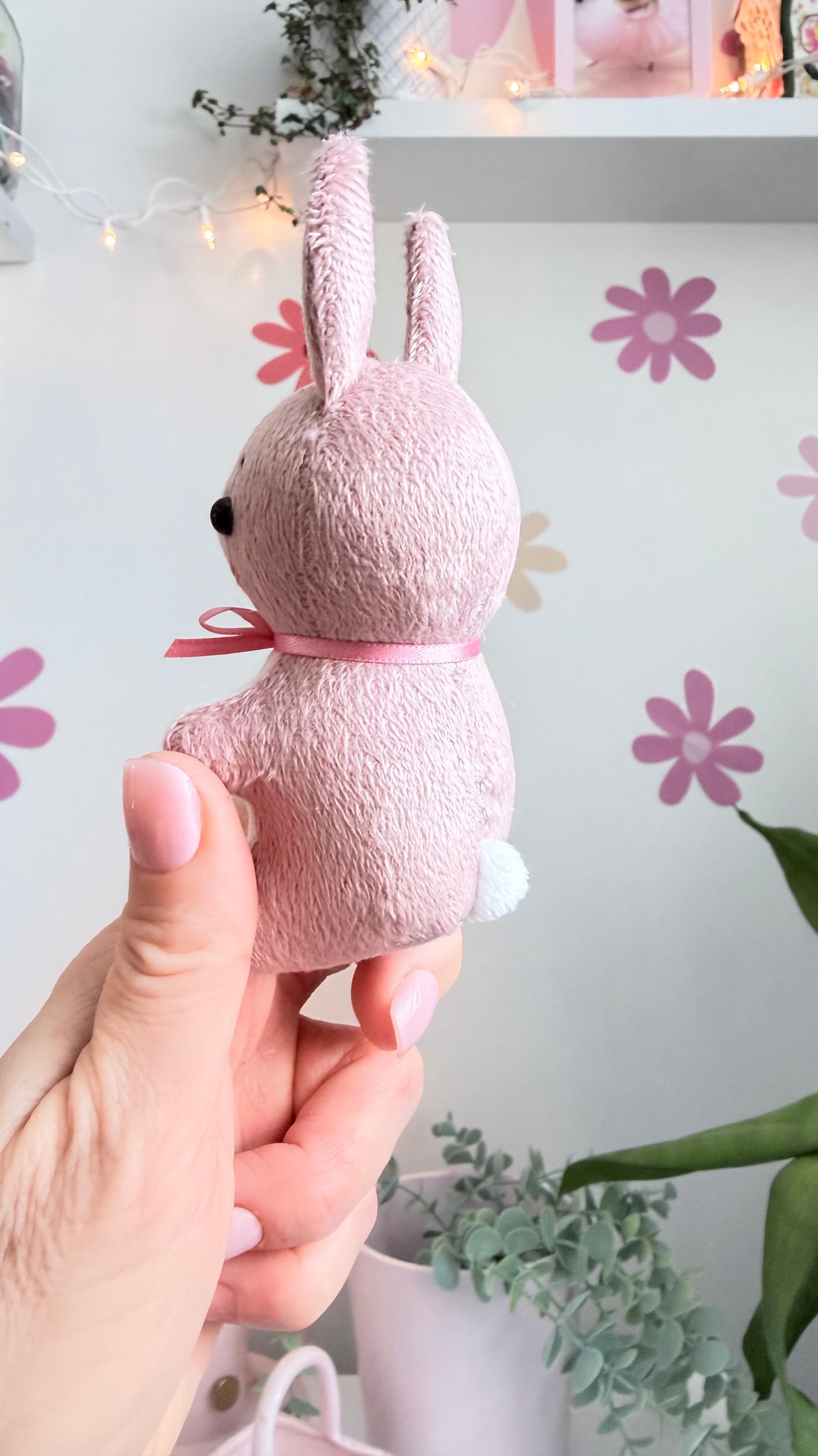 Pink Tea Cup Bunny, Bunny Doll, Pink Bunny, Bunny Plushie