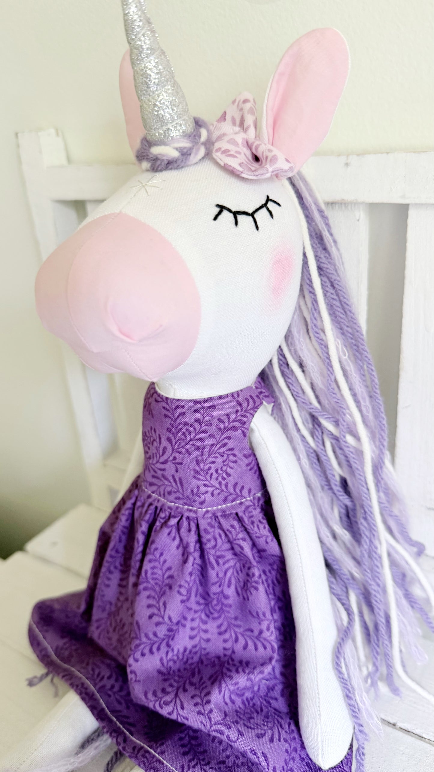 Unicorn Doll, Unicorn Fabric Doll, Textile Unicorn