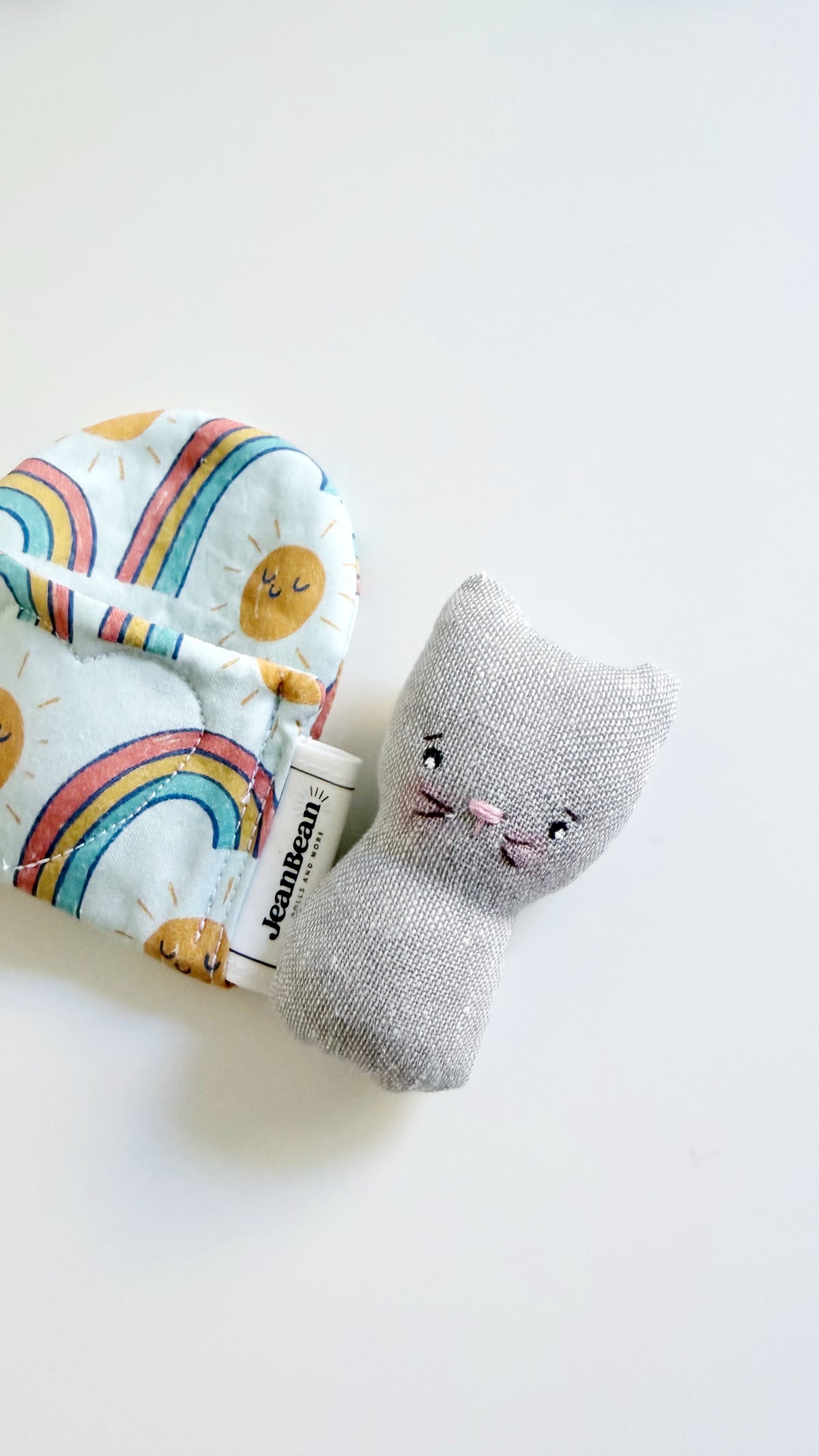 Cat cozy pal, cat doll, Pocket Pal, Animal in a Bed