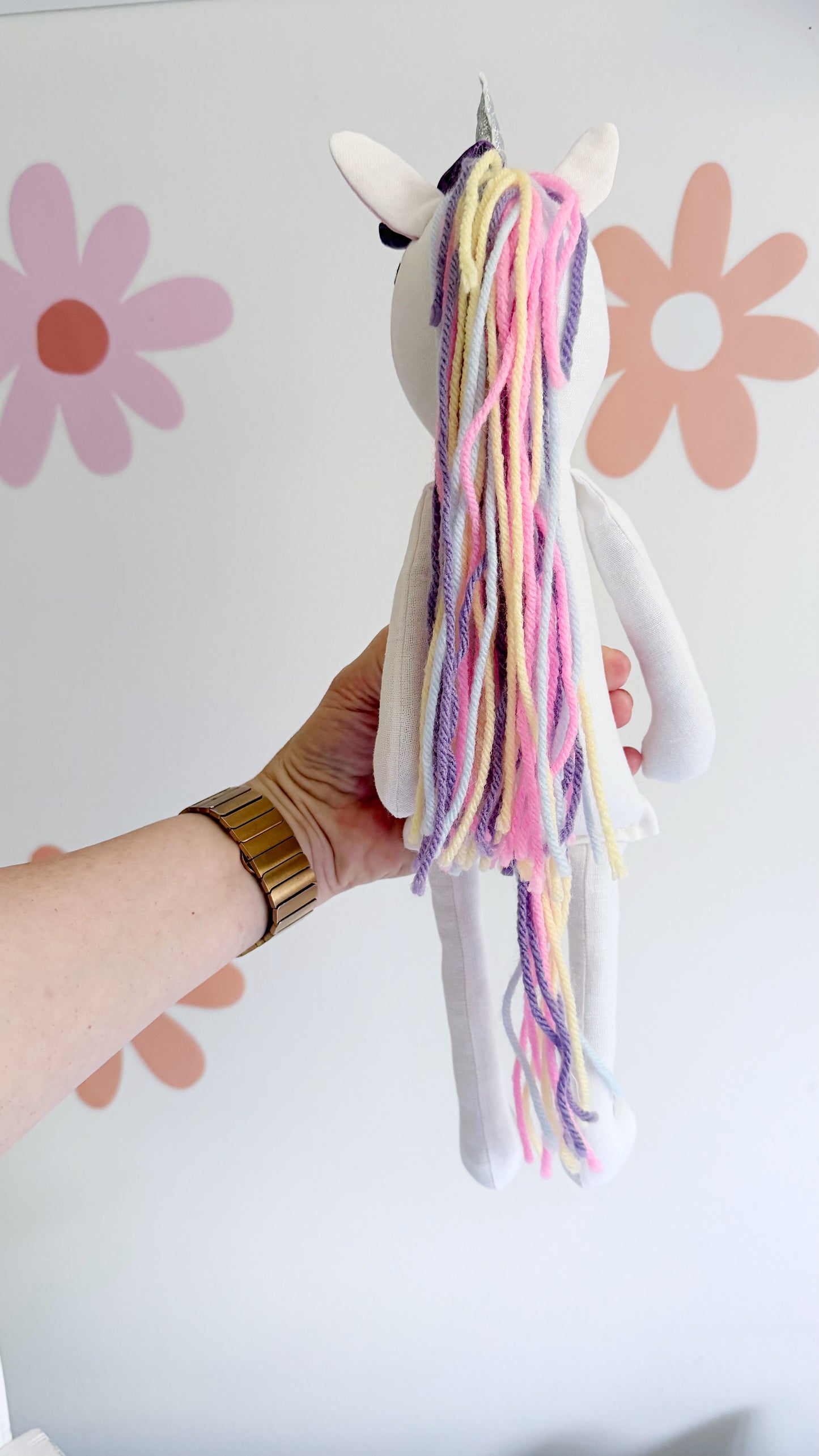 Unicorn Doll, Unicorn Fabric Doll, Textile Unicorn