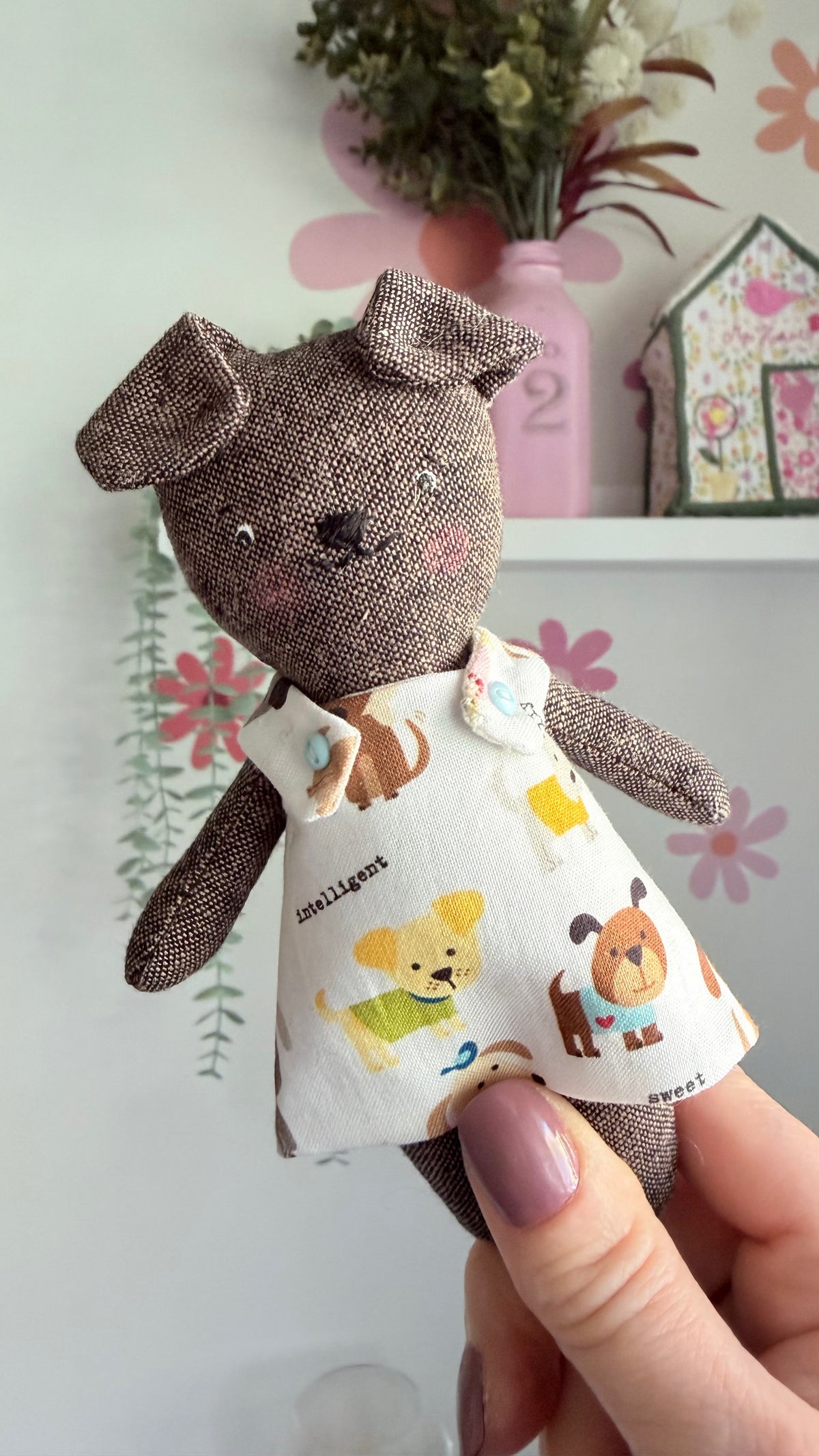 Mini Dog Doll, Dog Doll, Dollhouse Doll