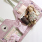 Travel Dollhouse, Pink/Green Fabric Dollhouse