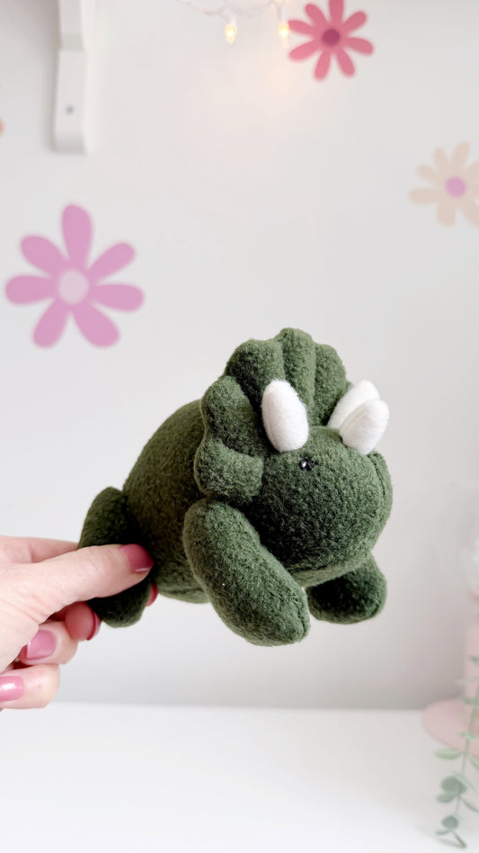 Triceratops Plushie, Green Triceratop