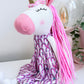 Unicorn Doll, Unicorn Fabric Doll, Textile Unicorn