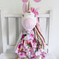 Unicorn Doll, Unicorn Fabric Doll, Textile Unicorn