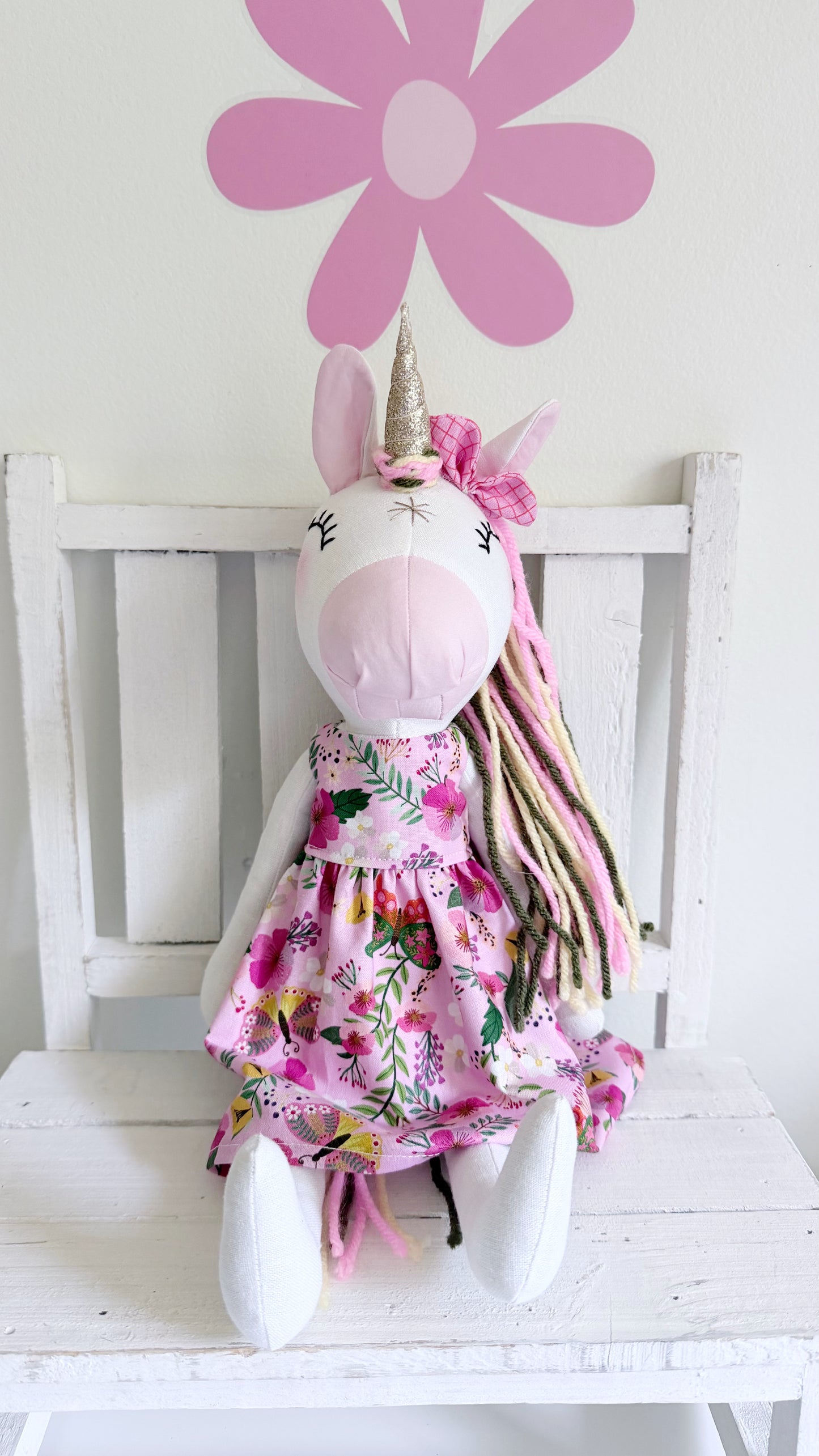 Unicorn Doll, Unicorn Fabric Doll, Textile Unicorn