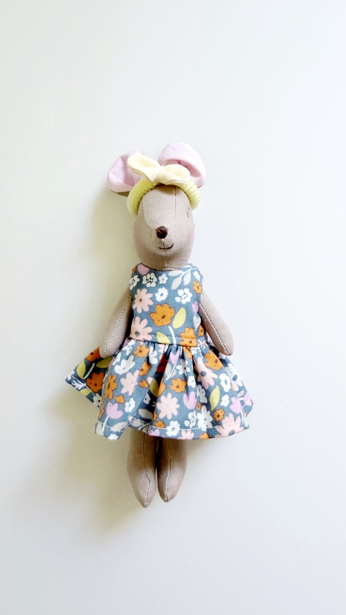 Floral Dress Pocket Mouse, Mouse Doll,  Mouse Doll