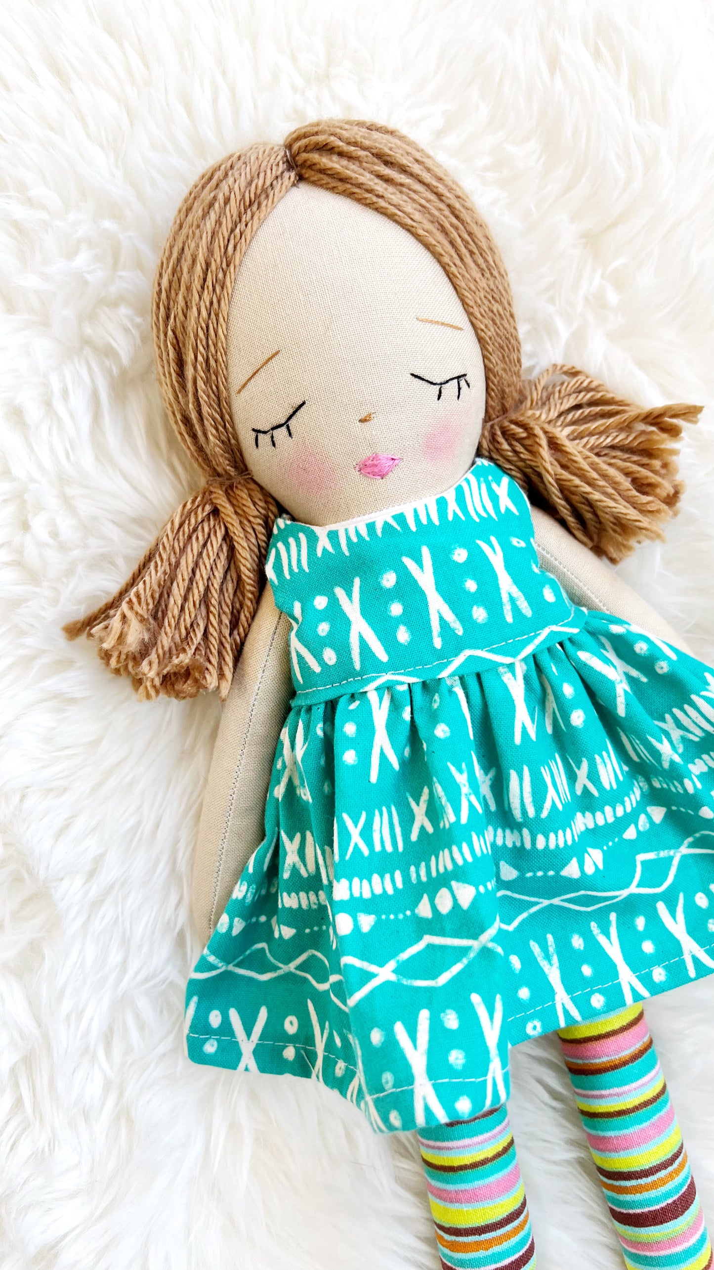 Heirloom Doll, Handmade Doll, Dress Up Doll, Yarn Haired Doll