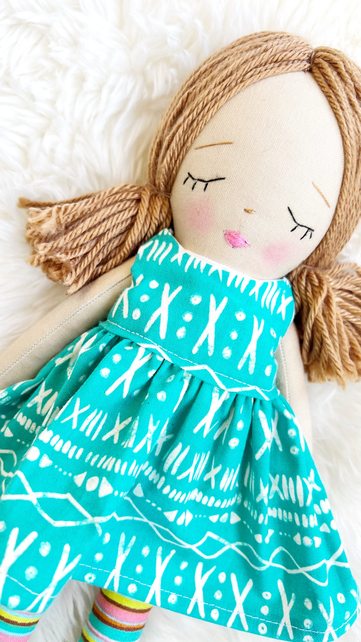 Heirloom Doll, Handmade Doll, Dress Up Doll, Yarn Haired Doll