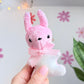 Pink Tea Cup Bunny, Bunny Doll, Pink Bunny, Bunny Plushie