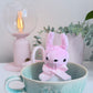 Pink Tea Cup Bunny, Bunny Doll, Pink Bunny, Bunny Plushie