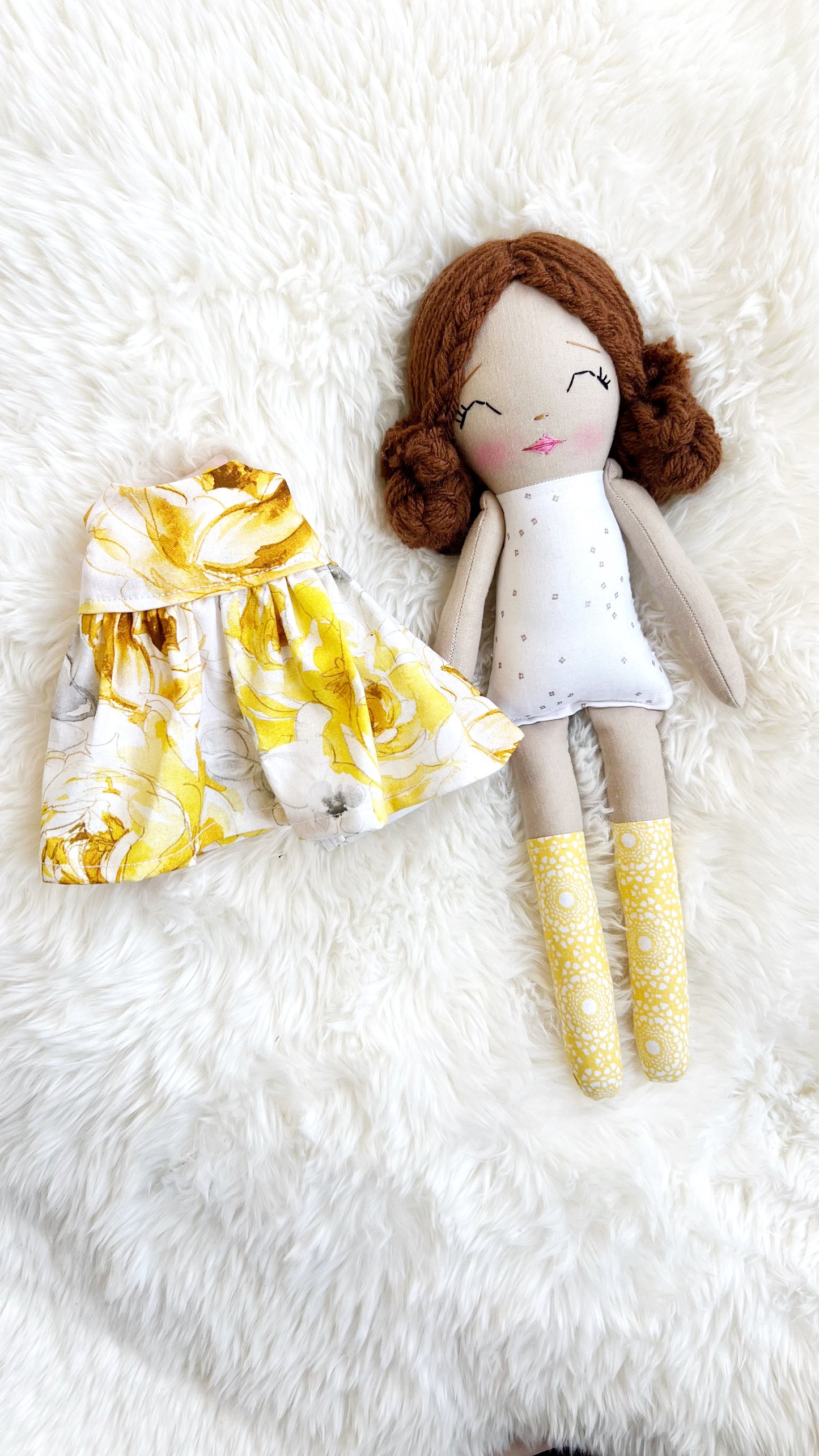 Heirloom Doll, Handmade Doll, Dress Up Doll, Yarn Haired Doll
