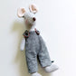 Blue Overalls Pocket Mouse, Mouse Doll,  Mouse Doll