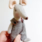 Blue Overalls Pocket Mouse, Mouse Doll,  Mouse Doll