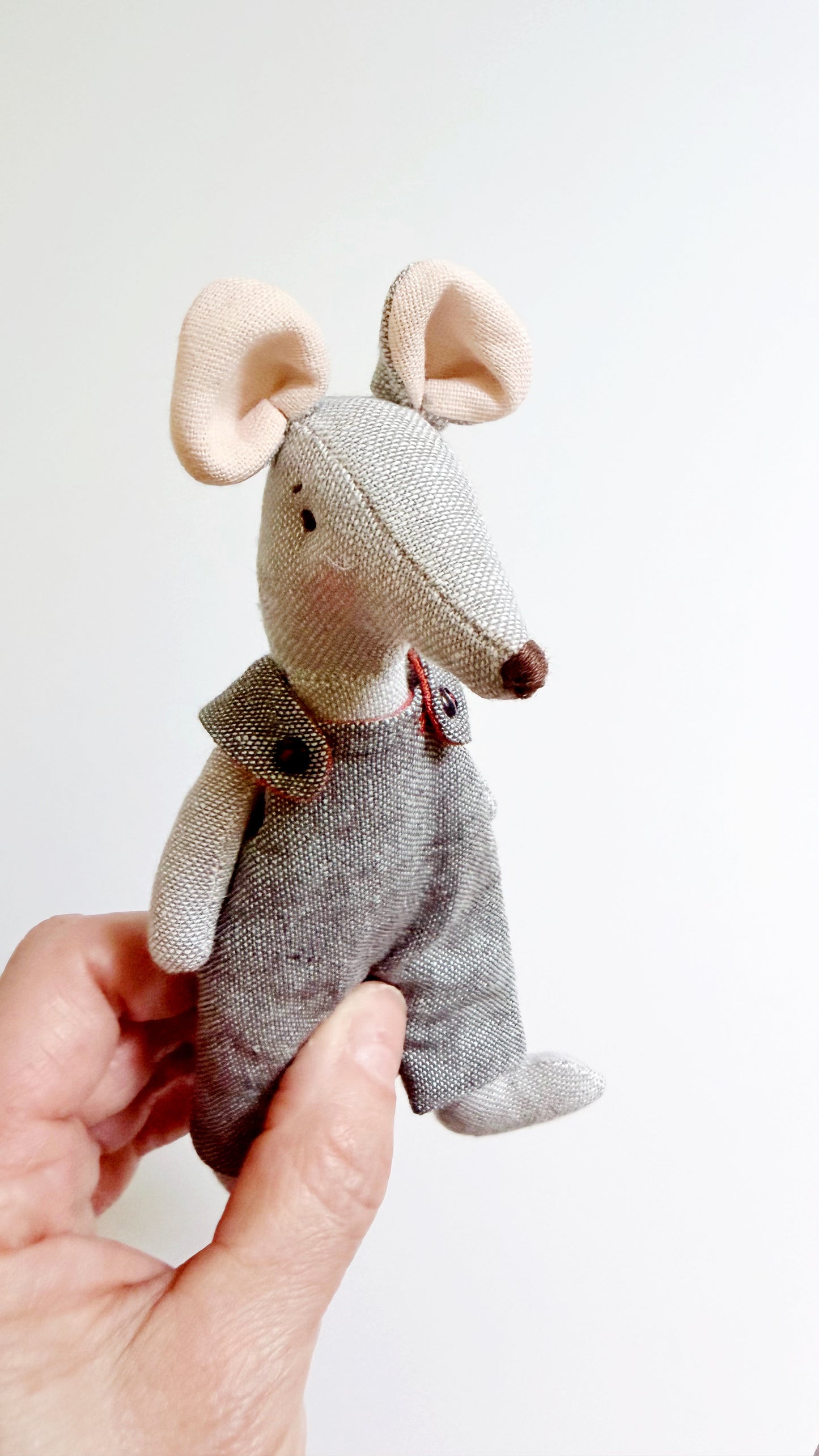 Blue Overalls Pocket Mouse, Mouse Doll,  Mouse Doll