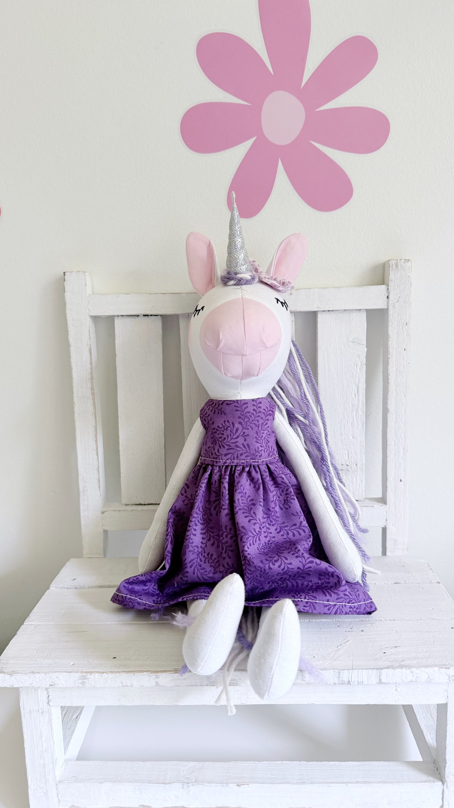 Unicorn Doll, Unicorn Fabric Doll, Textile Unicorn