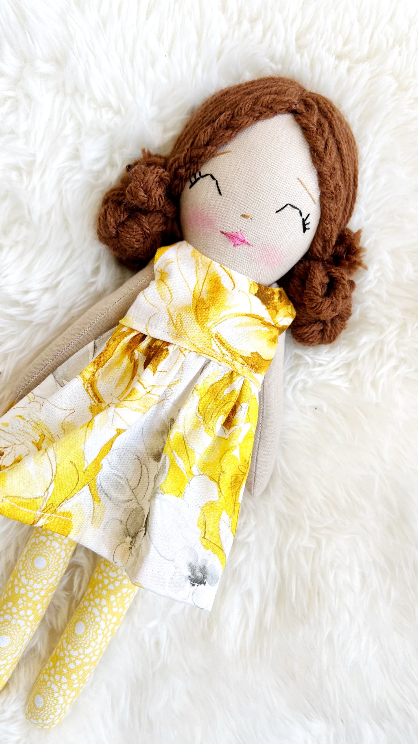 Heirloom Doll, Handmade Doll, Dress Up Doll, Yarn Haired Doll