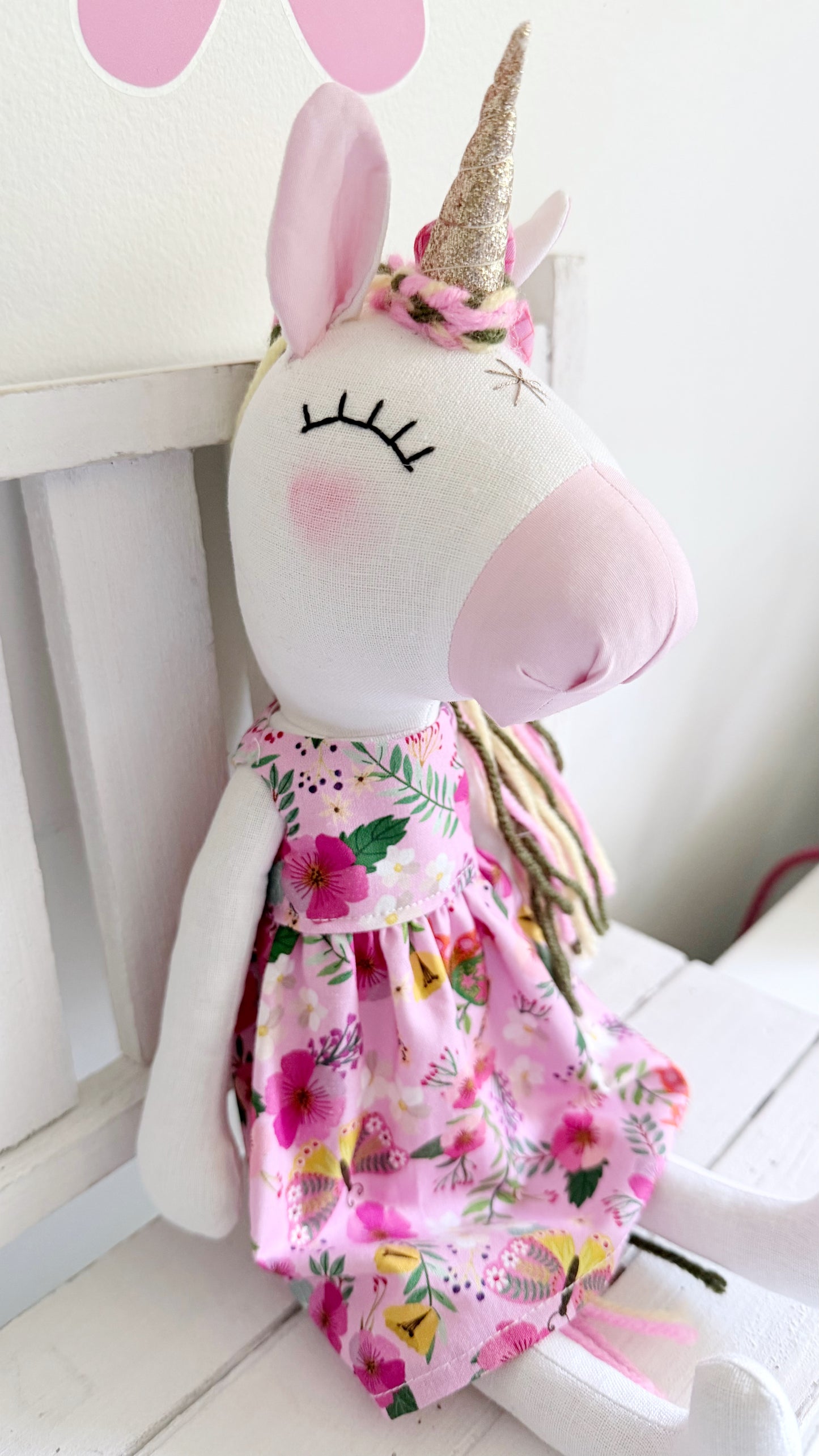 Unicorn Doll, Unicorn Fabric Doll, Textile Unicorn