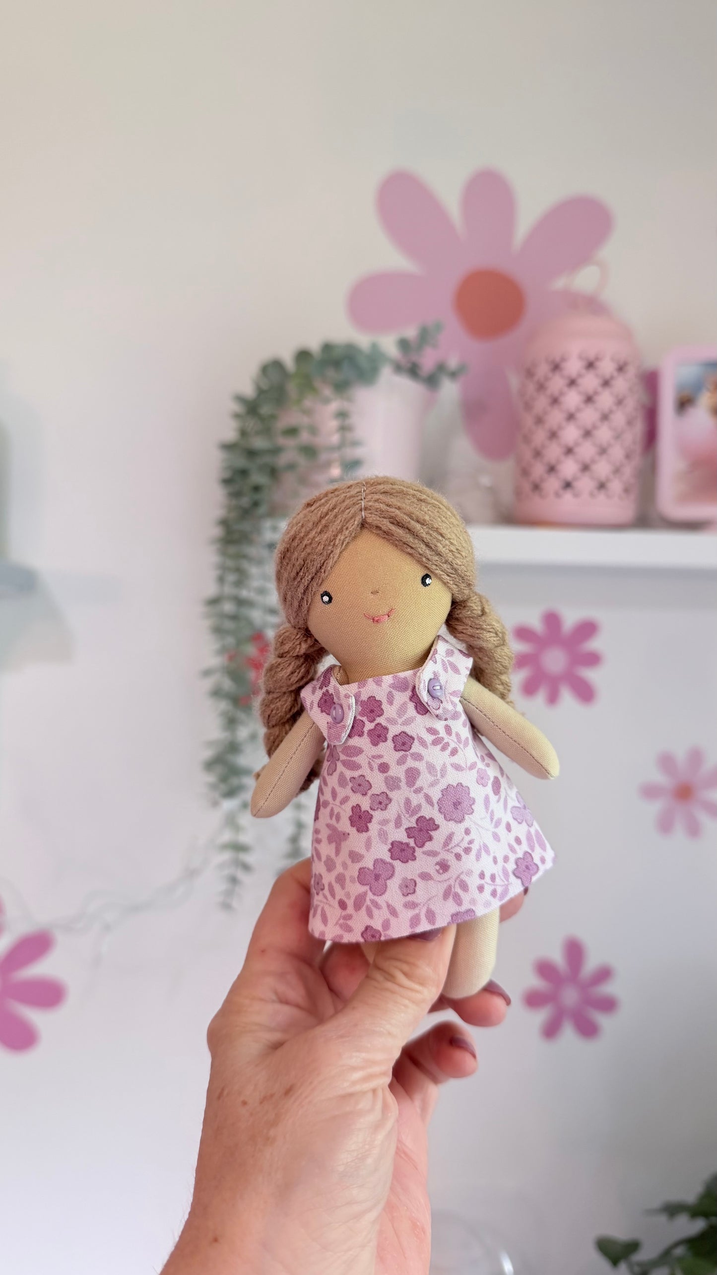 Travel Dollhouse, Pink/Green Fabric Dollhouse
