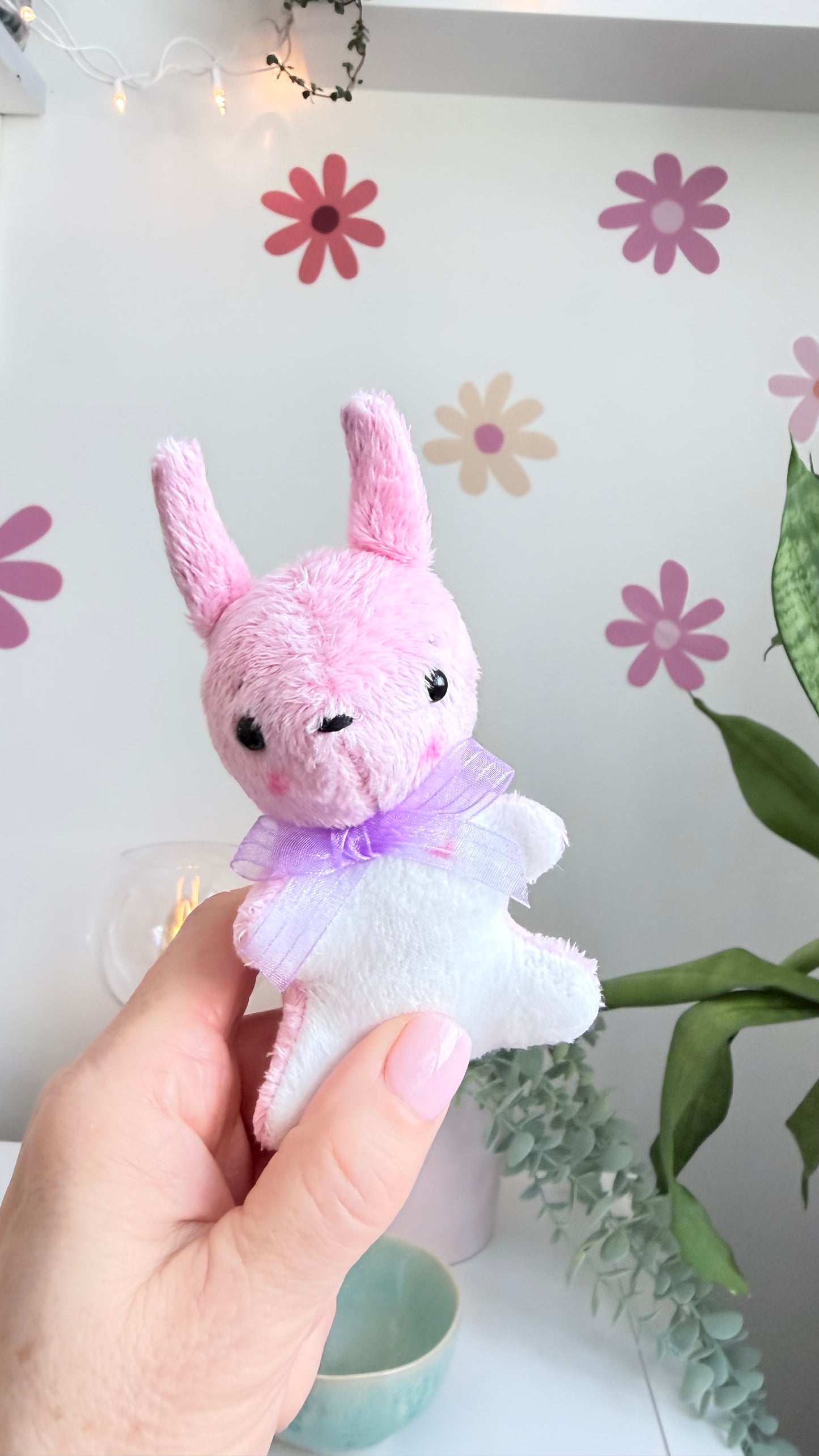 Pink Tea Cup Bunny, Bunny Doll, Pink Bunny,Bunny Plushie