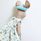 Blue floral Dress Pocket Mouse, Mouse Doll,  Mouse Doll