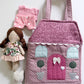 Travel Dollhouse, Pink Fabric Dollhouse
