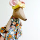 Floral Dress Pocket Mouse, Mouse Doll,  Mouse Doll