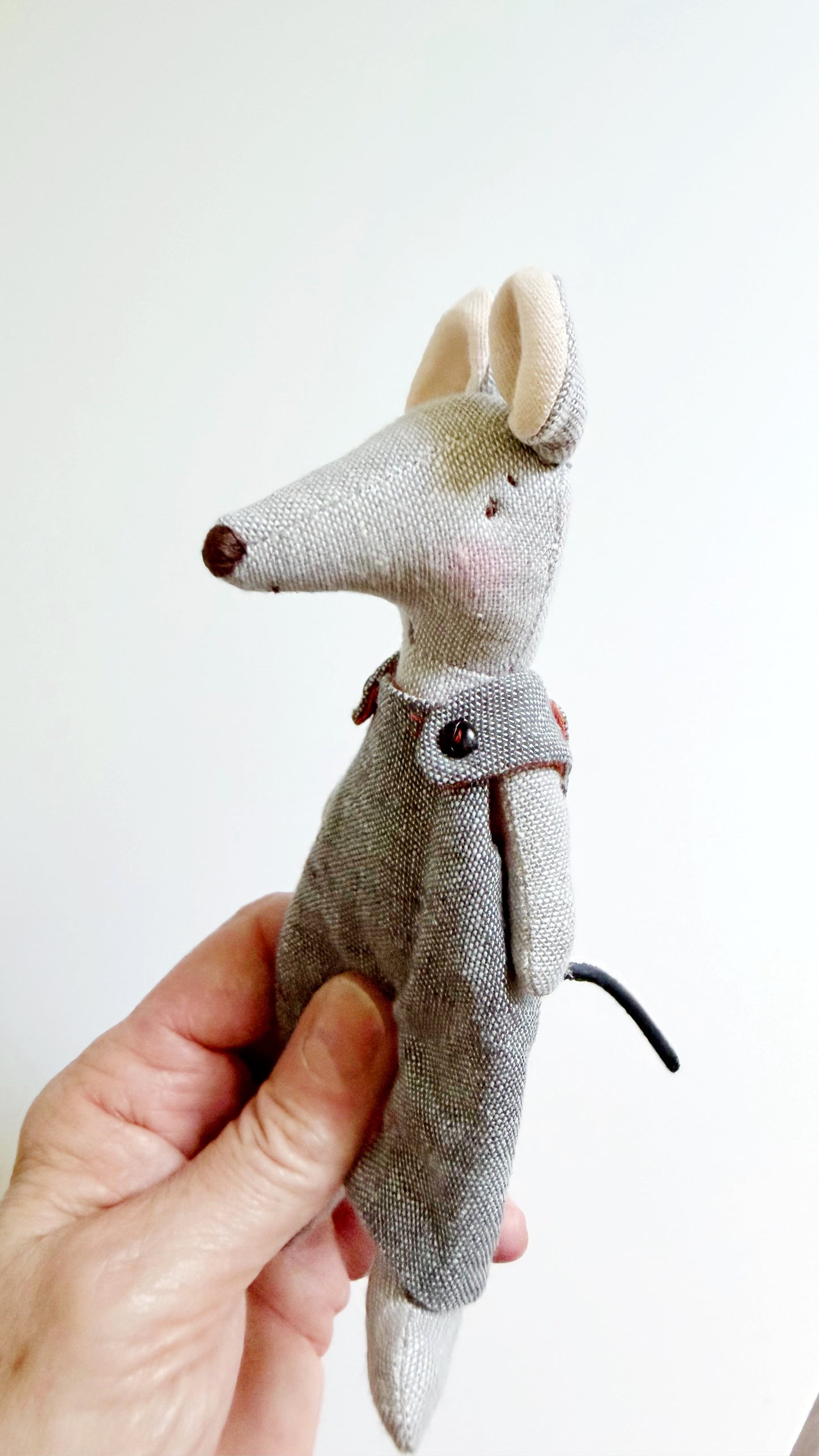 Blue Overalls Pocket Mouse, Mouse Doll,  Mouse Doll