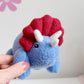 Triceratops Plushie, Blue Triceratop