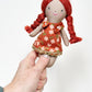 Mini Girl Doll, Girl Doll, Red Hair Doll, Dollhouse Doll
