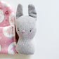 Bunny cozy pal, bunny doll, Pocket Pal, Animal in a Bed