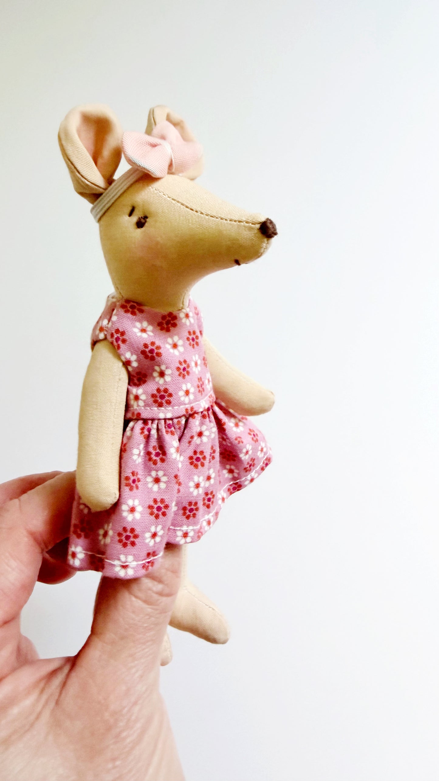 Pink Dress Pocket Mouse, Mouse Doll,  Mouse Doll
