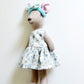 Blue floral Dress Pocket Mouse, Mouse Doll,  Mouse Doll