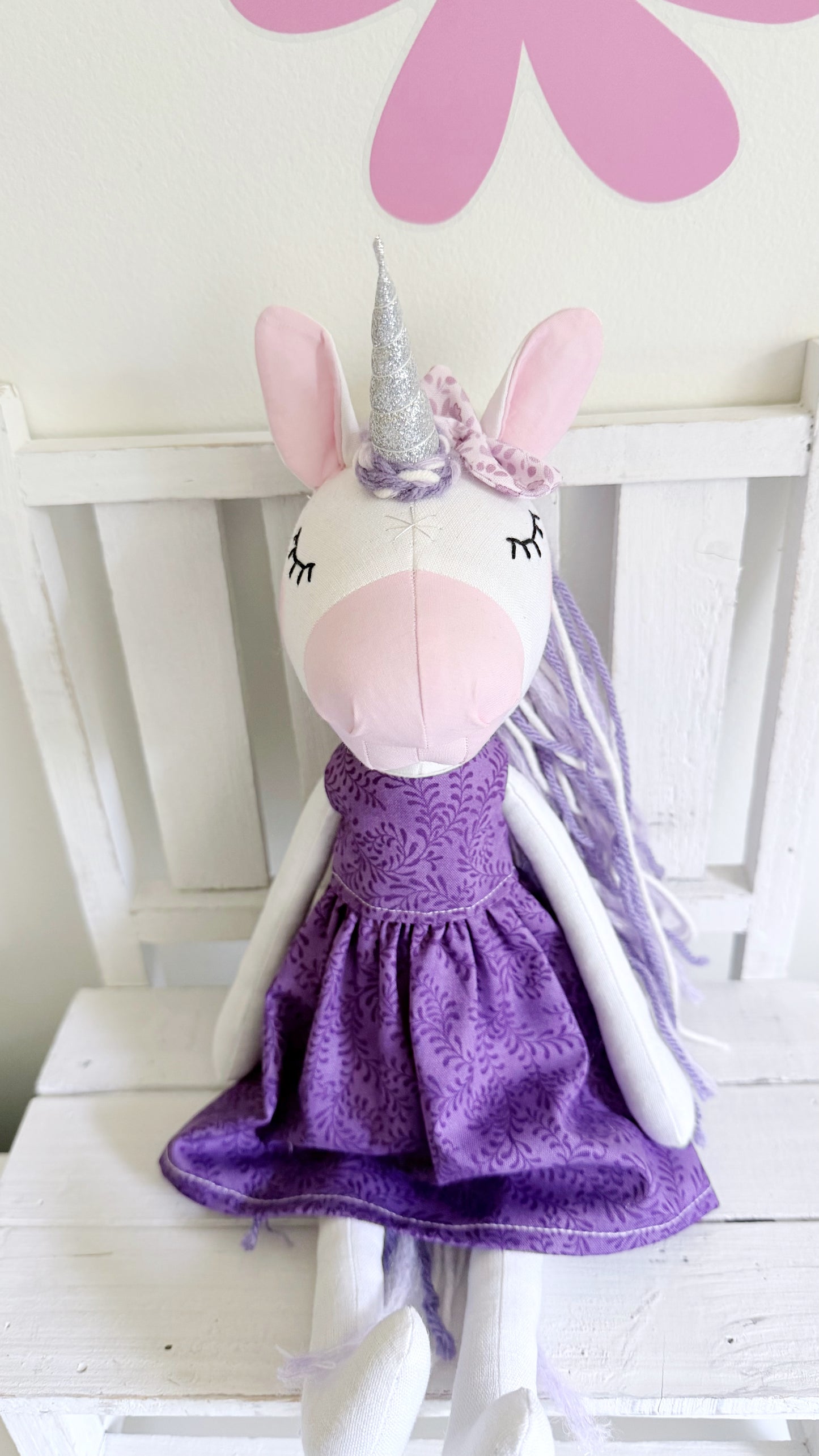 Unicorn Doll, Unicorn Fabric Doll, Textile Unicorn