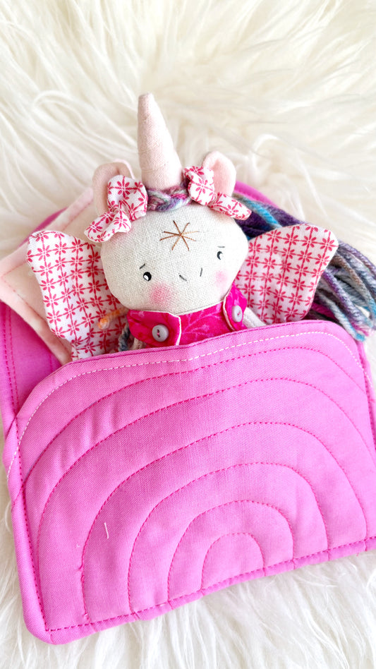 #5 Unicorn Doll, Rainbow Bed