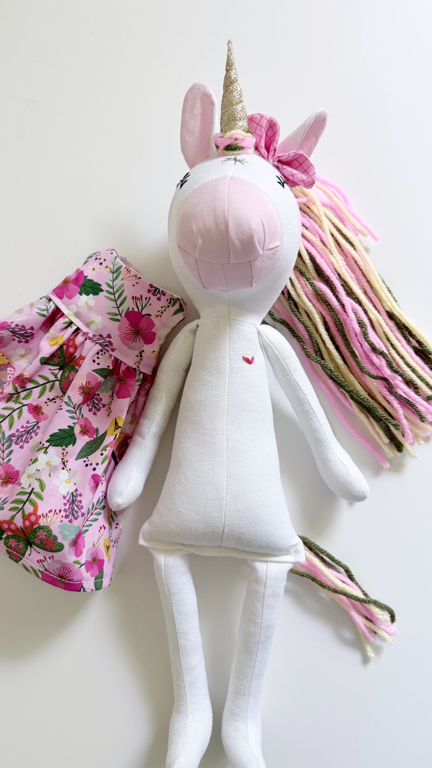 Unicorn Doll, Unicorn Fabric Doll, Textile Unicorn