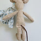 Blue Floral Pocket Mouse, Mouse Doll, Blue Mouse Doll