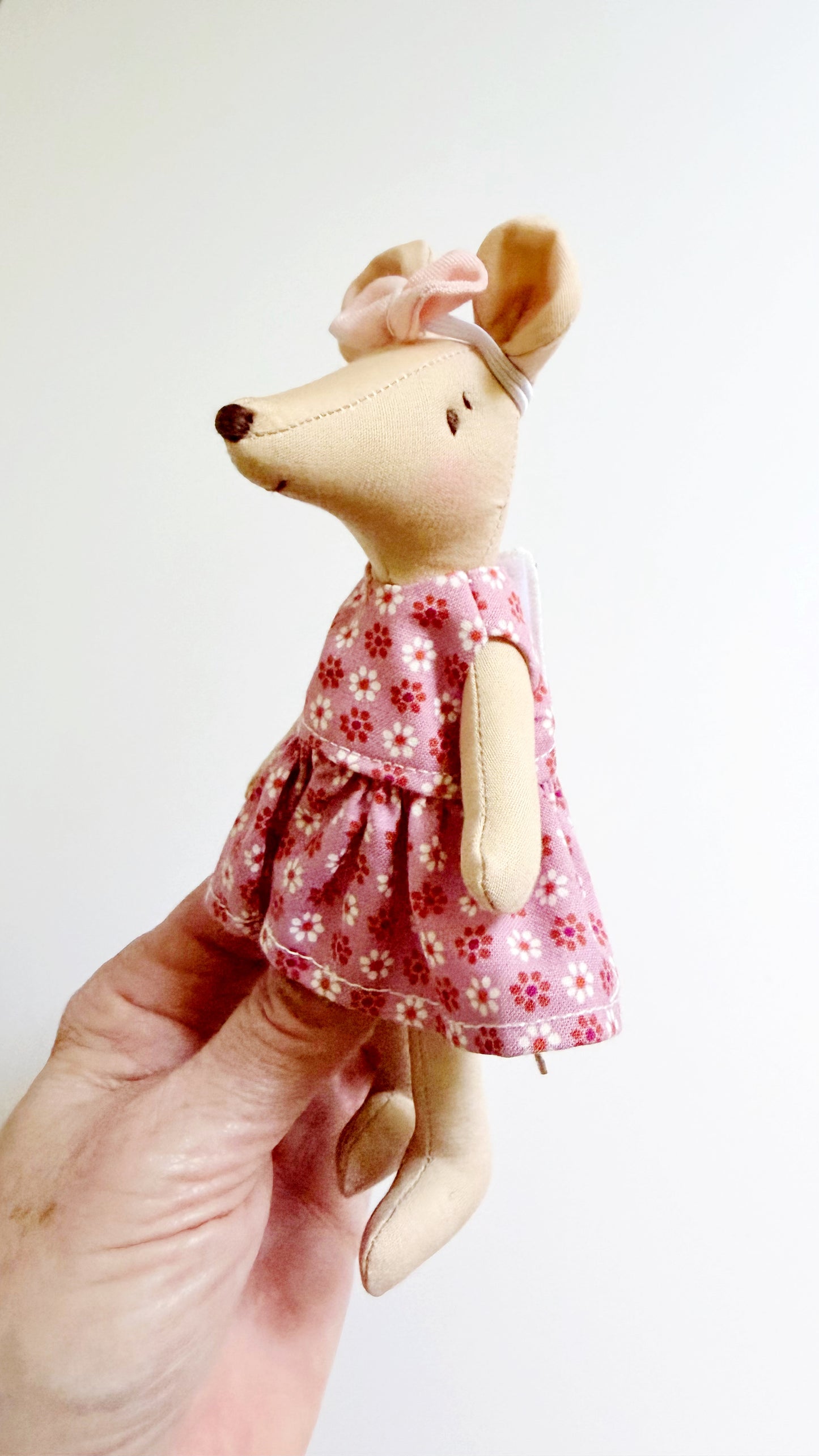 Pink Dress Pocket Mouse, Mouse Doll,  Mouse Doll