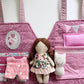 Travel Dollhouse, Pink Fabric Dollhouse