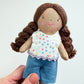 Mini Girl Doll, Girl Doll, Brown Hair Doll, Dollhouse Doll