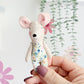 Baby Mouse Doll, Tiny Mouse, Mouse Family, Pink Floral mouse, Brown mouse, Green floral mouse