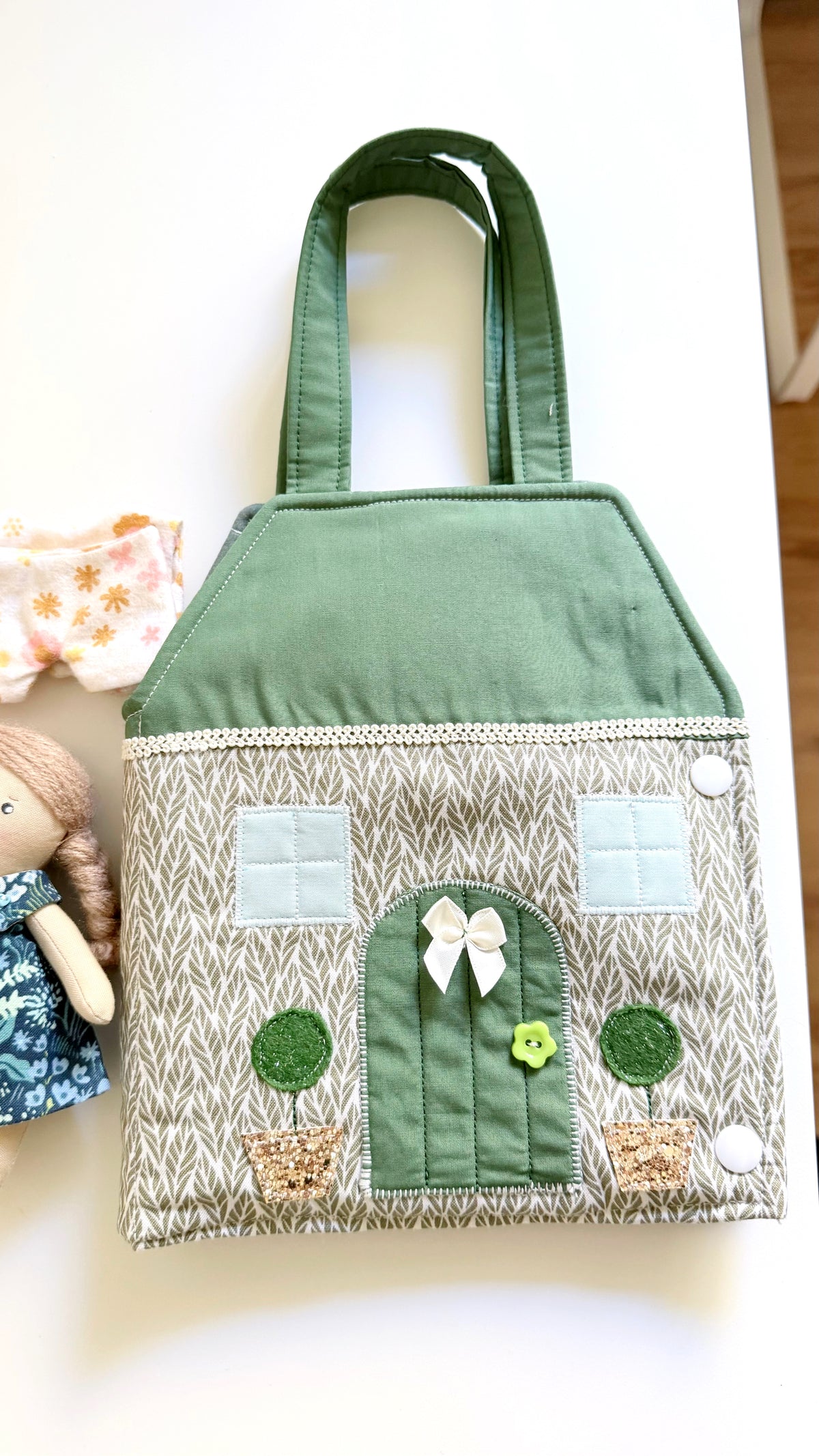 Travel Dollhouse, Portable Doll House, Fabric Dollhouse, Quiet Book