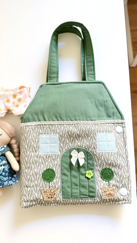 Travel Dollhouse, Portable Doll House, Fabric Dollhouse, Quiet Book