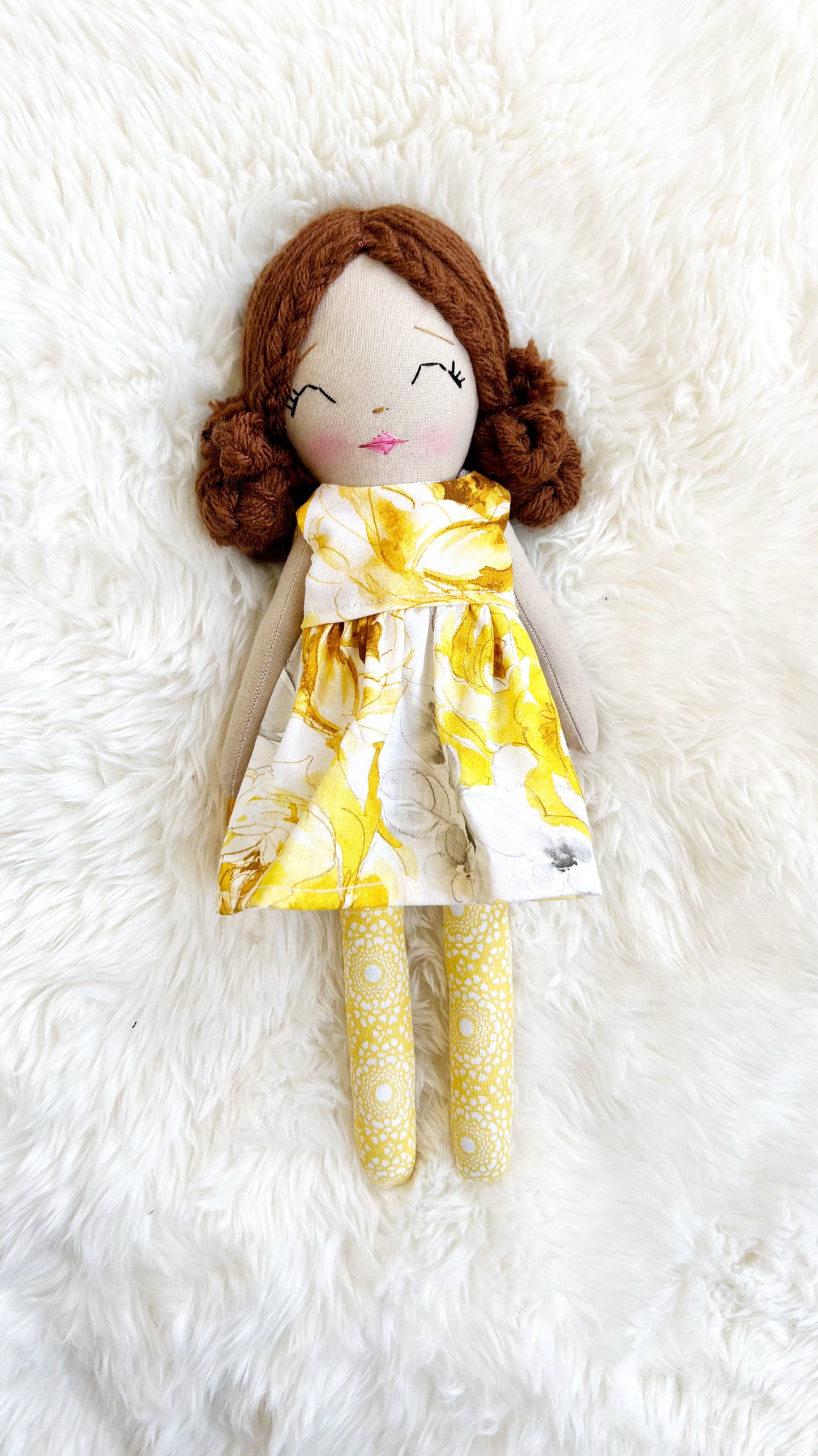 Heirloom Doll, Handmade Doll, Dress Up Doll, Yarn Haired Doll