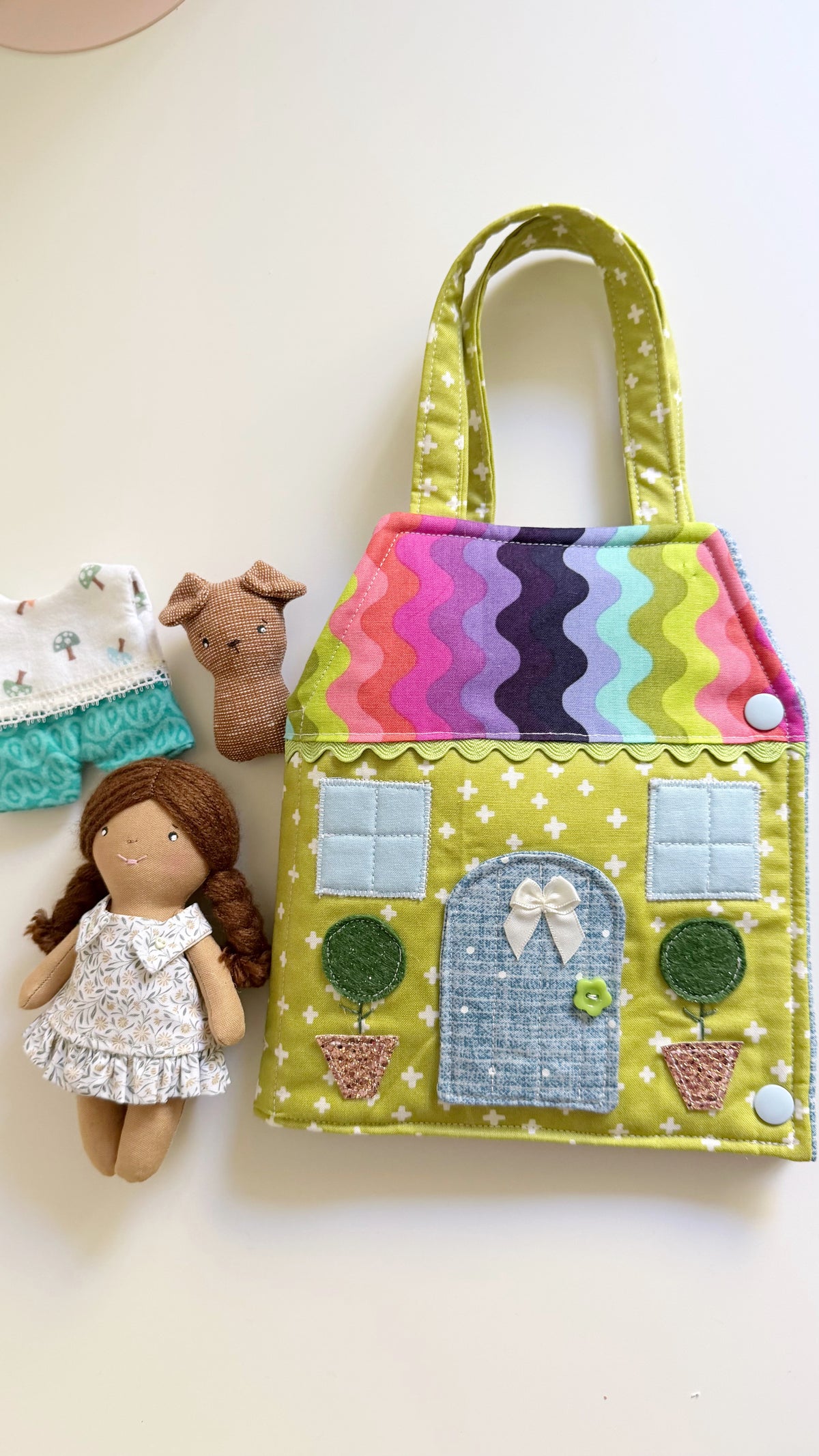 Travel Dollhouse, Portable Doll House, Fabric Dollhouse, Quiet Book